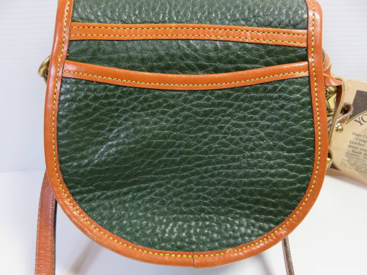 ★DOONEY＆BOURKE★ドゥー二ー＆バーク レザー ミニ ショルダーバッグ ビックロゴ ブラウン系・グリーン系 USA製 _画像5