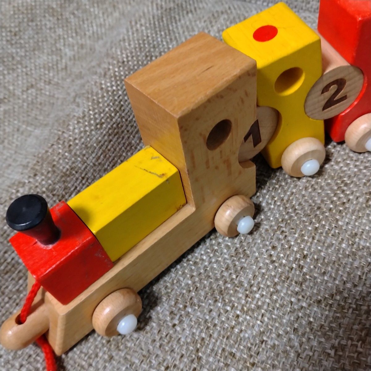 木のおもちゃ　つみき　汽車　知育玩具　３歳