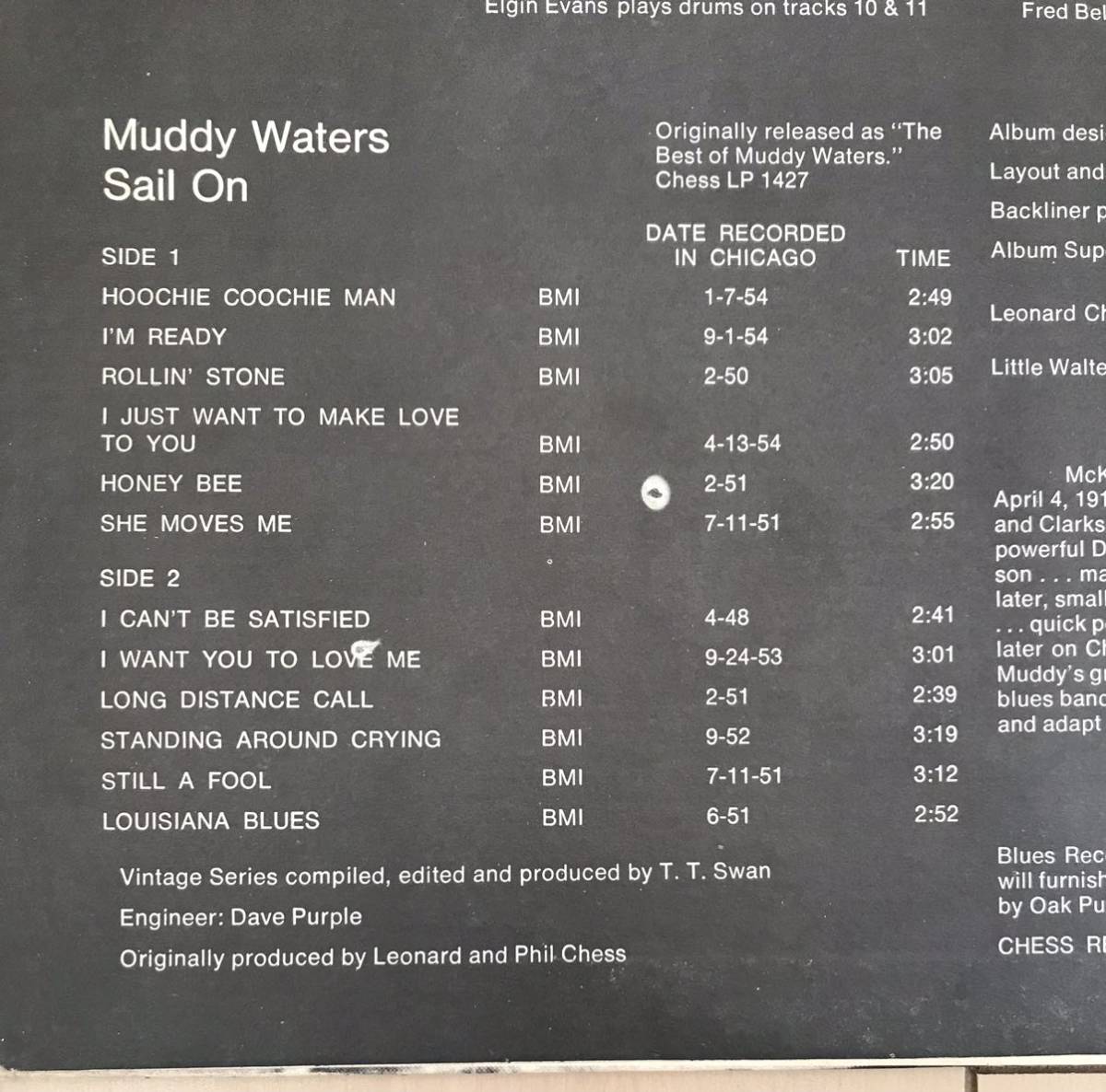 USオリジナル盤■MUDDY WATERS■マディーウォーターズ■Sail On / 1LP / Chess 1539 / US Original / 歴史的名盤 / レコード / アナログ盤_画像3