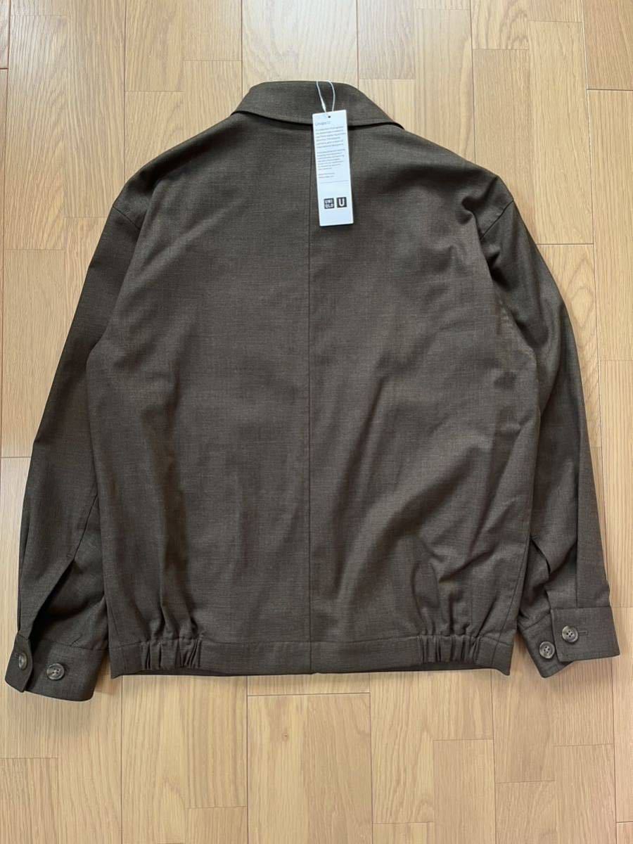 「ジップアップ ブルゾン/Uniqlo U・ユニクロ ユー/LEMAIRE・ルメール」Sサイズ 未使用 紙タグあり 送料込 DARK BROWN ダークブラウン