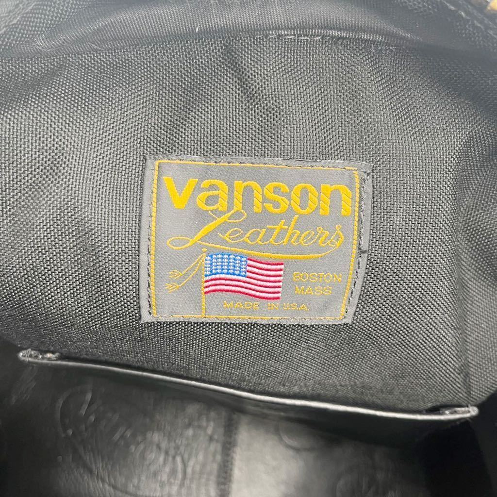 【極美品】入手困難 VANSON バンソン ショルダーバッグ ハンドバッグ 2way 斜め掛け スターバッグ ライダース メンズ レザー 刺繍_画像8