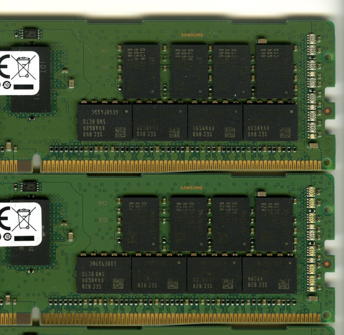 【RDIMM】DDR4-2666、ECC Registered、32GBの4枚セットで128GB、中古 　Samsung　　　reg サーバー用　Z4G4で動作確認済み　1841他_画像7
