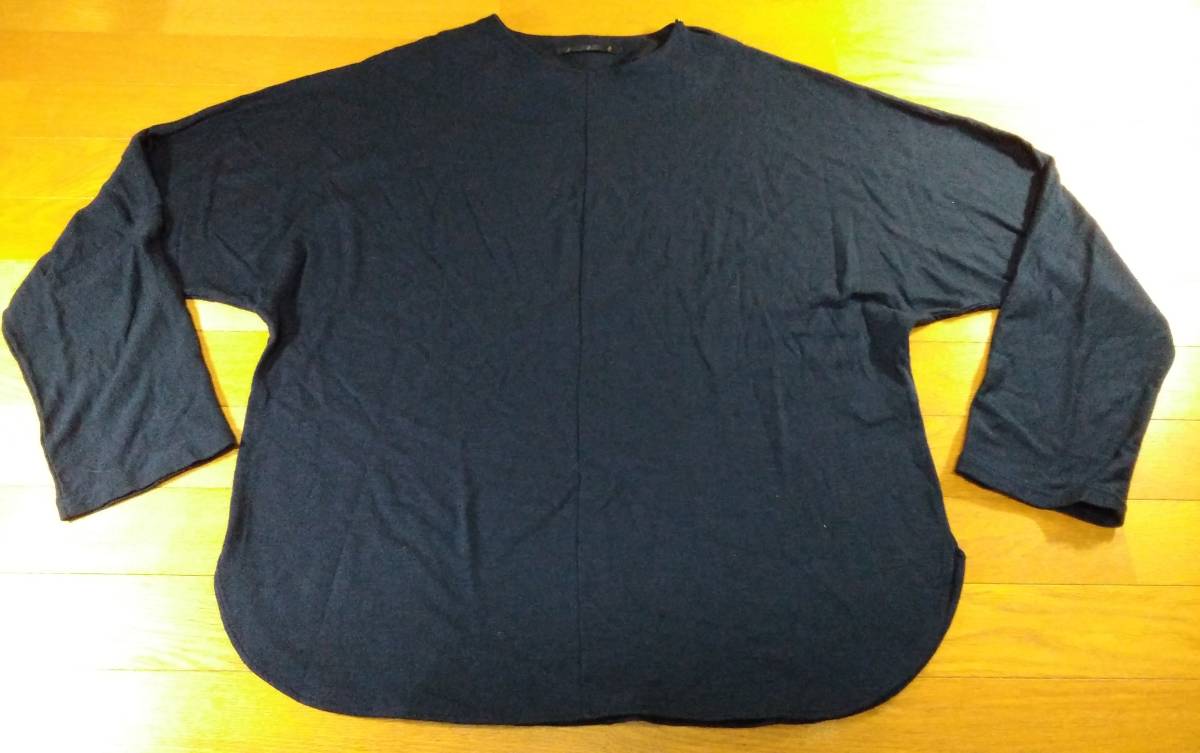 ato アトウ 長袖Tシャツ SIZE:46 紺 送料215円～_画像1