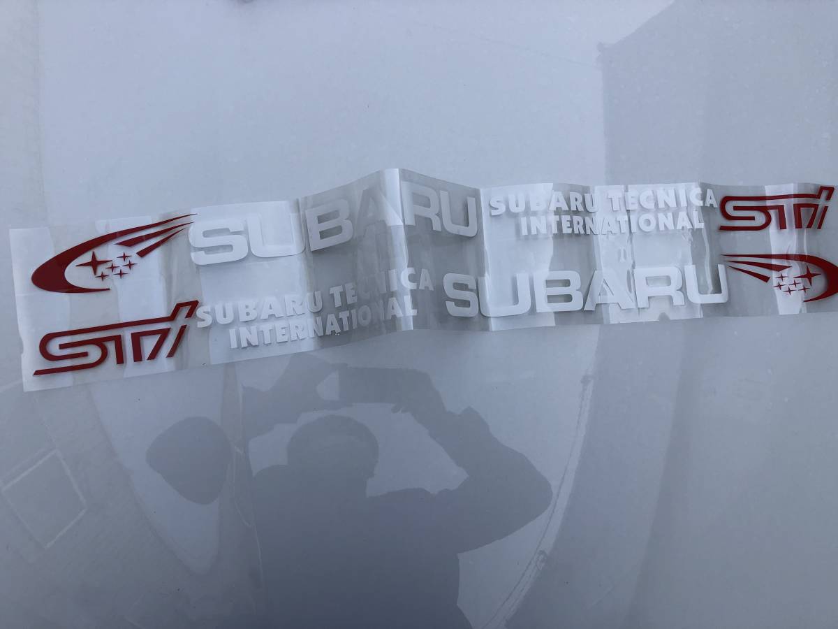 ☆STI SUBARU 大型サイドロゴステッカー　赤/白文字　８００ｍｍ インプレッサ　スバル　BZ-R_画像5