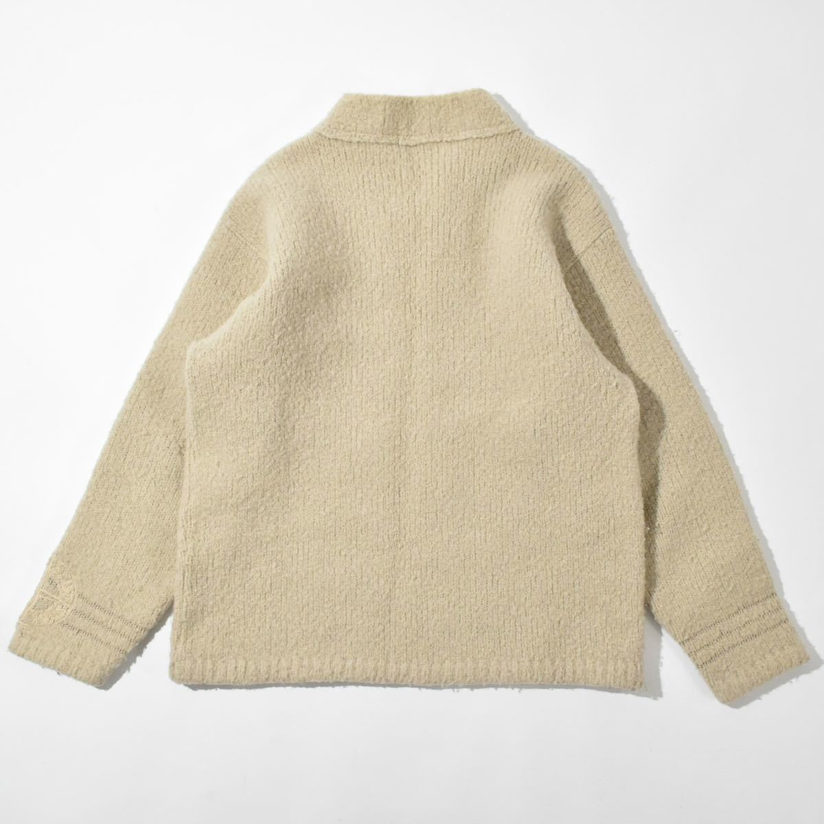 1998AW STONE ISLAND V NECK WOOL KNIT SWEATER CREAM WHITE L 90s ストーンアイランド ウール Vネック ニット セーター クリームホワイト _画像2