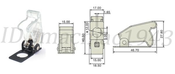 ■即決 ミサイルスイッチ 送料120円~ トグルスイッチ クリアー ホワイトLED 白色 ON/OFF 12v 20A 誤作動防止 スイッチカバー 汎用 DIY 5_画像4