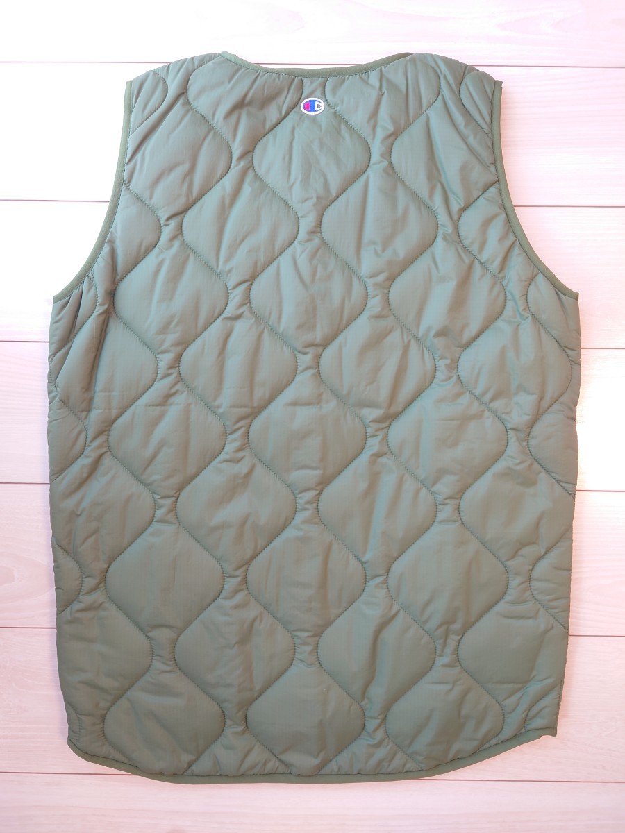 送料無料　CHAMPION　XL　ベスト　 WAVE QUILTING VEST　キルティング　オリーブ　サーモライト　チャンピオン　自宅保管未使用品_画像4