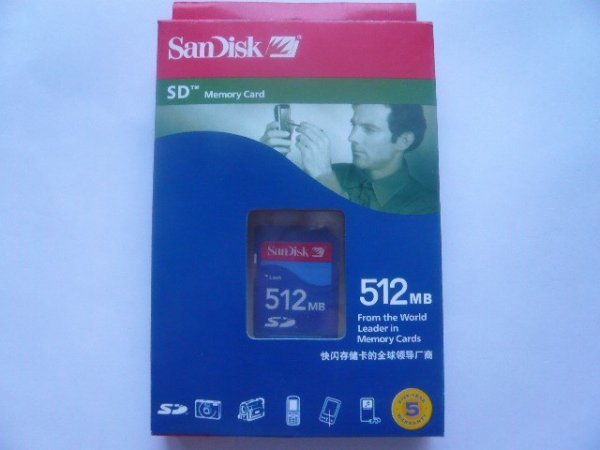 未使用　SanDisk　SDカード　512MB_画像1