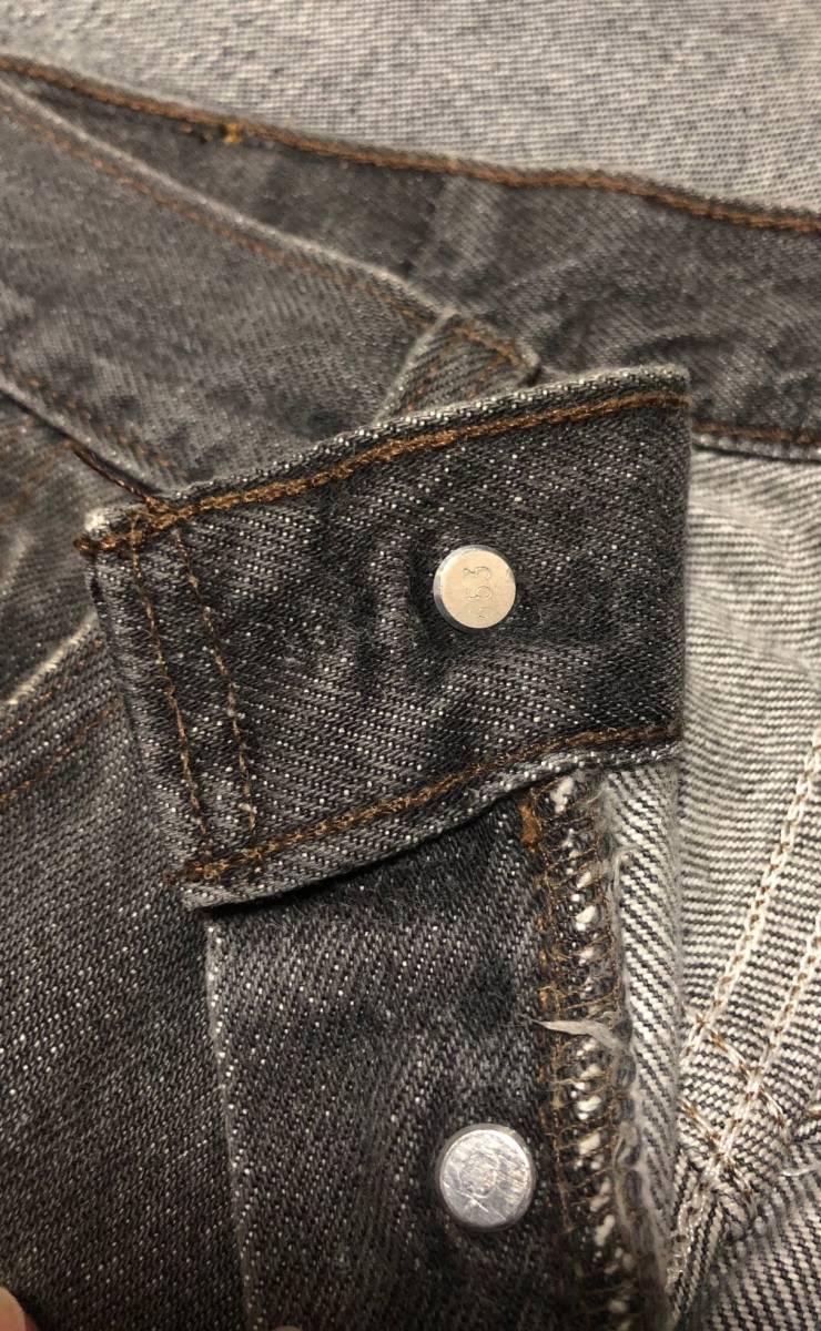 送料込み！90S 米国製 LEVIS リーバイス501-0658 裾ユニオンスペシャル 先染めブラック 表記W33インチ 刻印653 ヴィンテージ[501XX_画像2