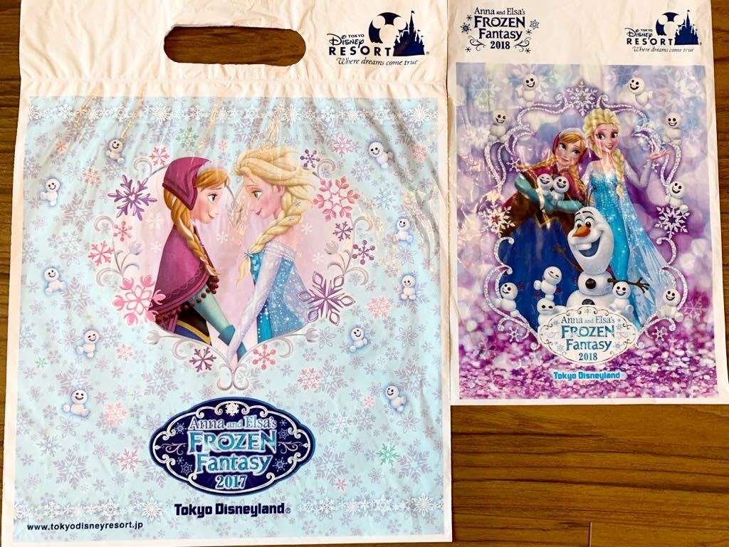 ◆Disneyディズニーリゾート◆フローズンファンタジーFROZEN Fantasy2016,2017,2018◆アナと雪の女王&スノーギースショップ袋6枚セット◆_画像3