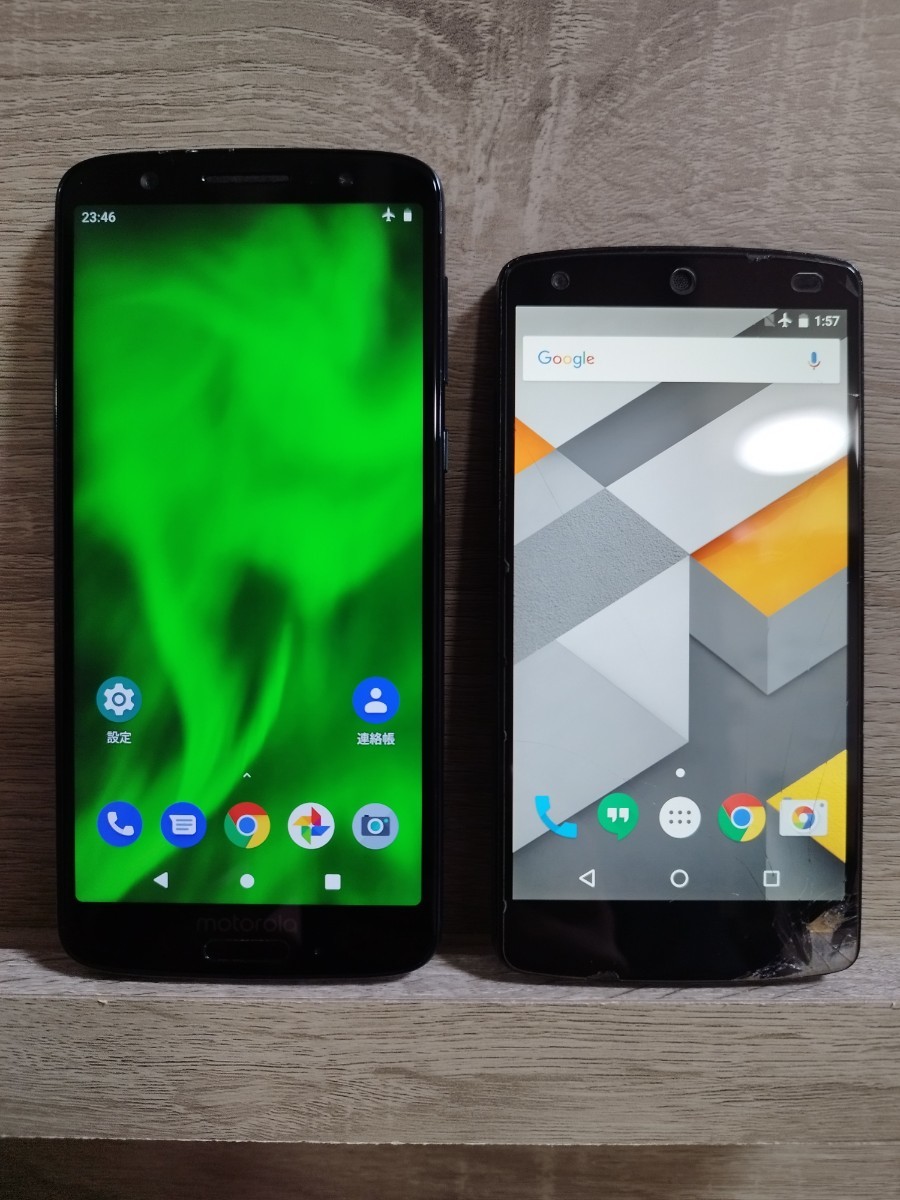 １円スタート【ジャンク】moto g6 と Nexus5 1台ずつ本体のみ Android Motorola_画像1