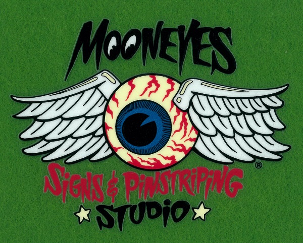 9cm×12cm ステッカー ムーンアイズ moon eyes mooneyes Signs & Pinstriping シール デカール 抜きデカール S & P STUDIO_画像1