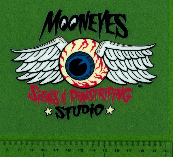 9cm×12cm ステッカー ムーンアイズ moon eyes mooneyes Signs & Pinstriping シール デカール 抜きデカール S & P STUDIO_画像2