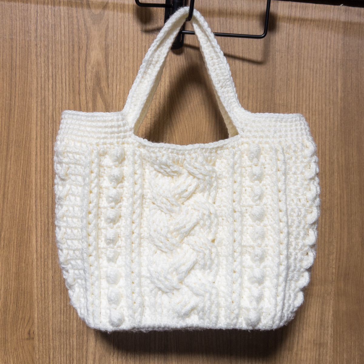 毛糸バッグ ニットバッグ ハンドメイド 手編みバッグ - バッグ(女性用)