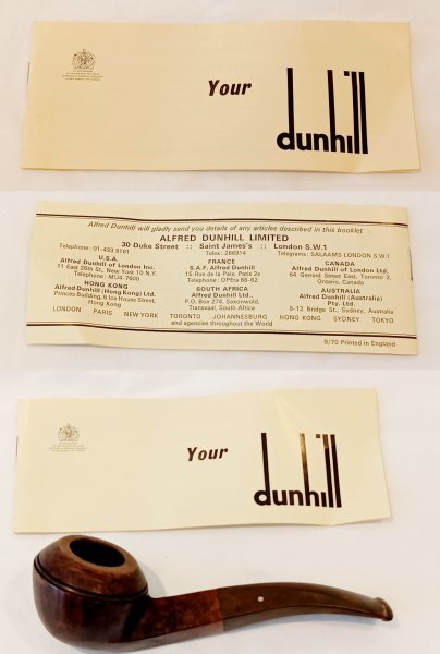 1円スタート! イギリス製DUNHILL BLACK BRIAR ダンヒル ブラックブライヤー MADE IN ENGLAND15④ビンテージパイプ☆英国ヴィンテージ喫煙具_英文小冊子(折れヨレ有)付きです