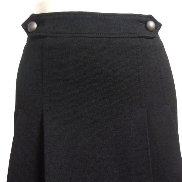  beautiful goods / Untitled UNTITLED flair skirt pcs shape small inscription 0 number XS S corresponding black black lady's autumn winter bottoms wool cotton simple 