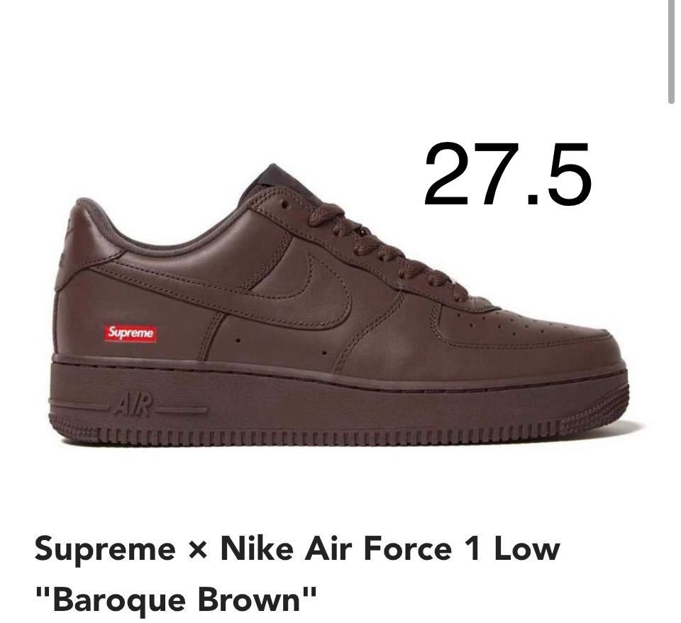 新品Supreme × Nike Air Force 1 Low Baroque Brown 27.5－日本代購代