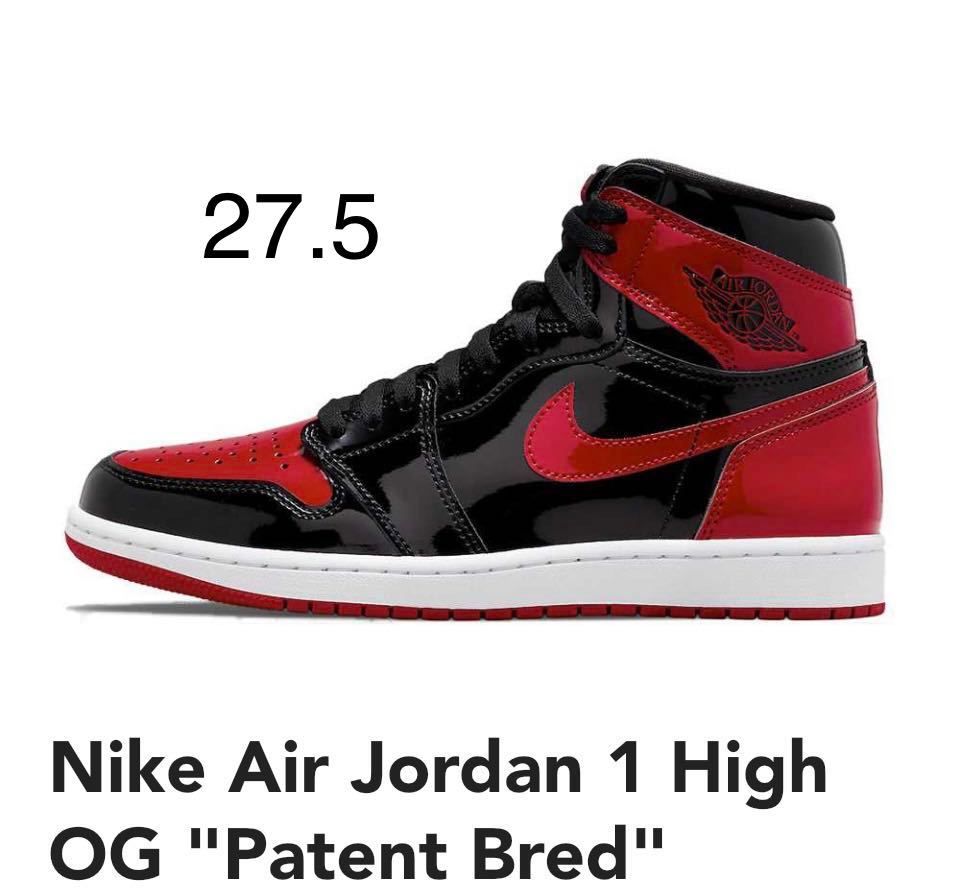 新品 Nike Air Jordan 1 High OG Patent Bred 27.5cm