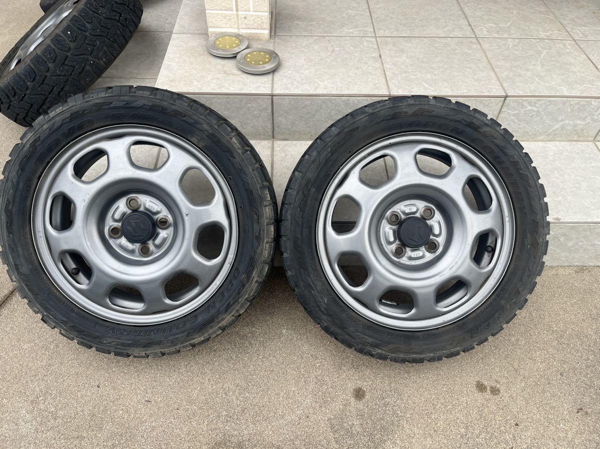 165/60R15 TOYO オープンカントリー　タイヤホイール4本セット ハイゼット 山あり MTタイヤ 軽トラ ハスラー純正 ゴツゴツタイヤ_画像1