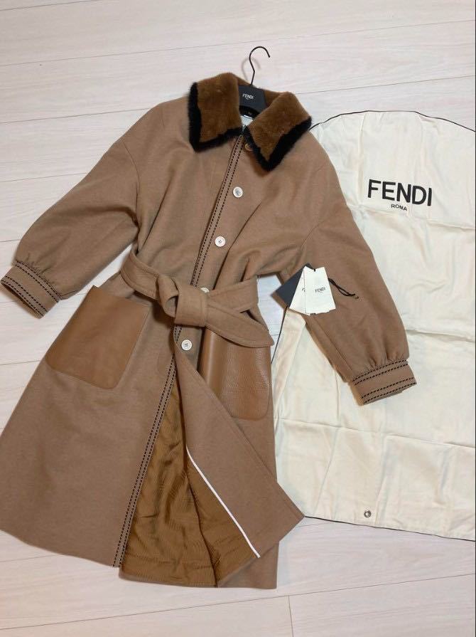 【未使用】 FENDI フェンディ ミンク コート キャメル_画像1