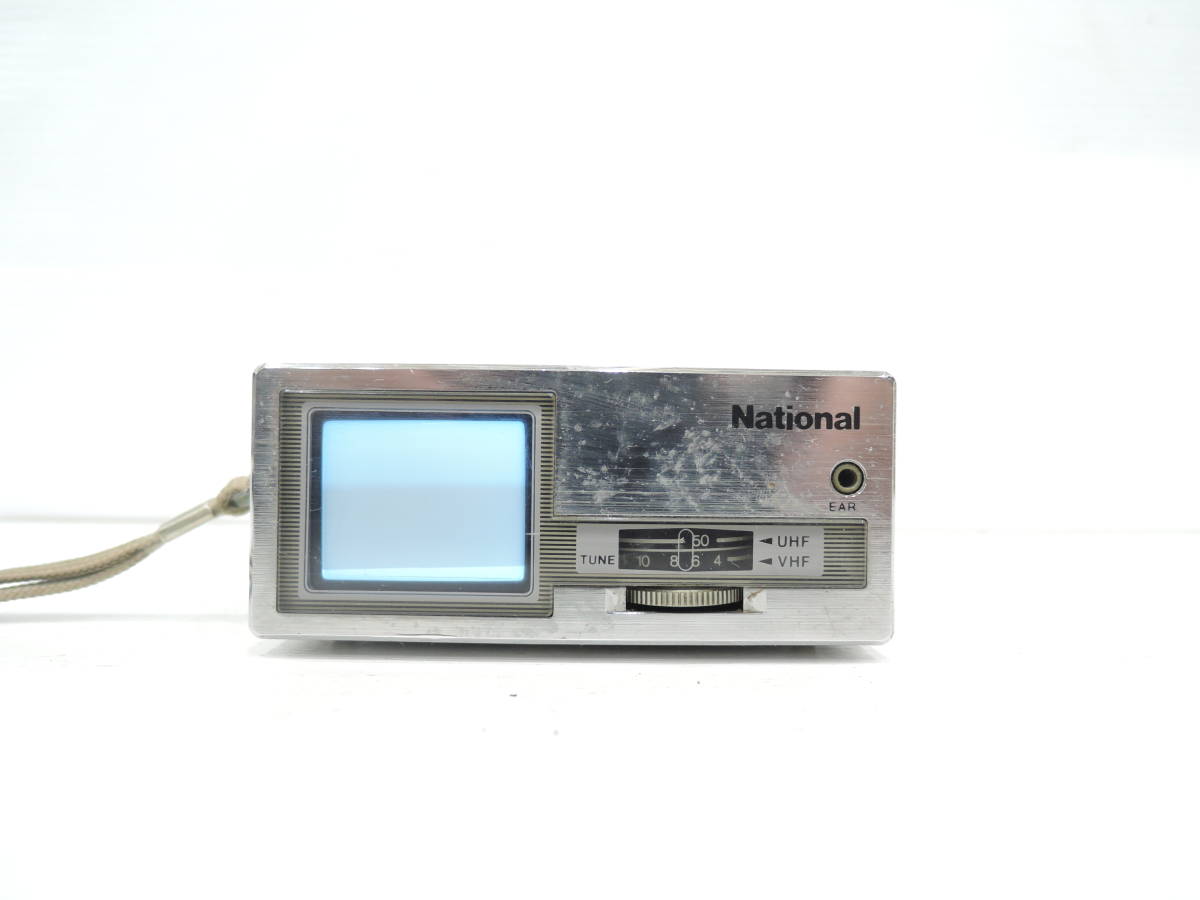 ナショナル マイクロテレビ ラジオ TV UHF VHF TR-1010 National ポータブルテレビ 1983年製　通電ジャンク　A2176_画像1