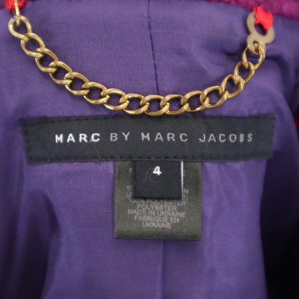 マークバイマークジェイコブス ウールブレンド ショート丈 ツイードジャケット 4 パープル MARC BY MARC JACOBS レディース 231101_画像7