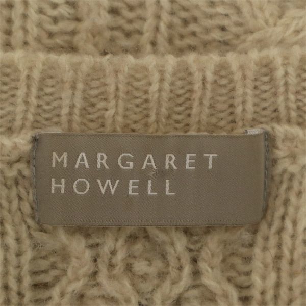 マーガレットハウエル 長袖 ウール100％ ニット 2 ベージュ MARGARET HOWELL ケーブル編み セーター レディース 231102_画像7