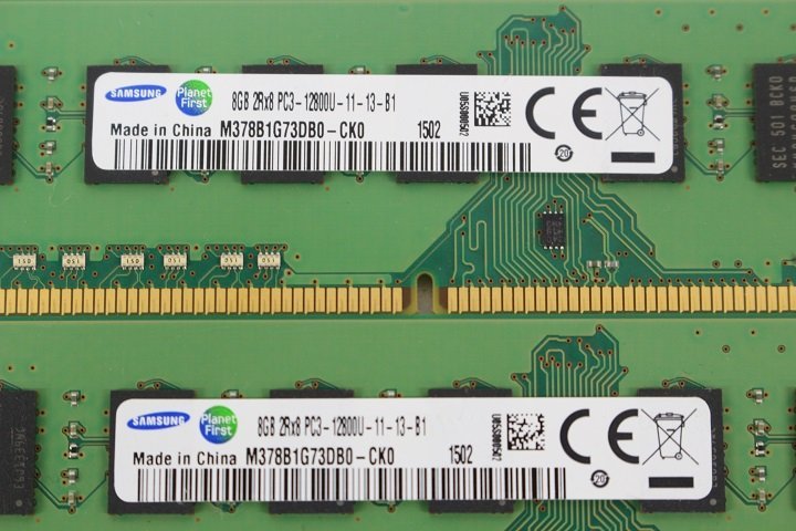SAMSUNG M378B1G73DB0-CK02 DDR3 PC3-12800U 8GB×2枚☆合計16GB☆メモリ☆_画像2