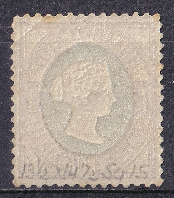 1875年 旧ドイツ領 ヘルゴラント ヴィクトリア女王像切手 1F/1pf_画像2