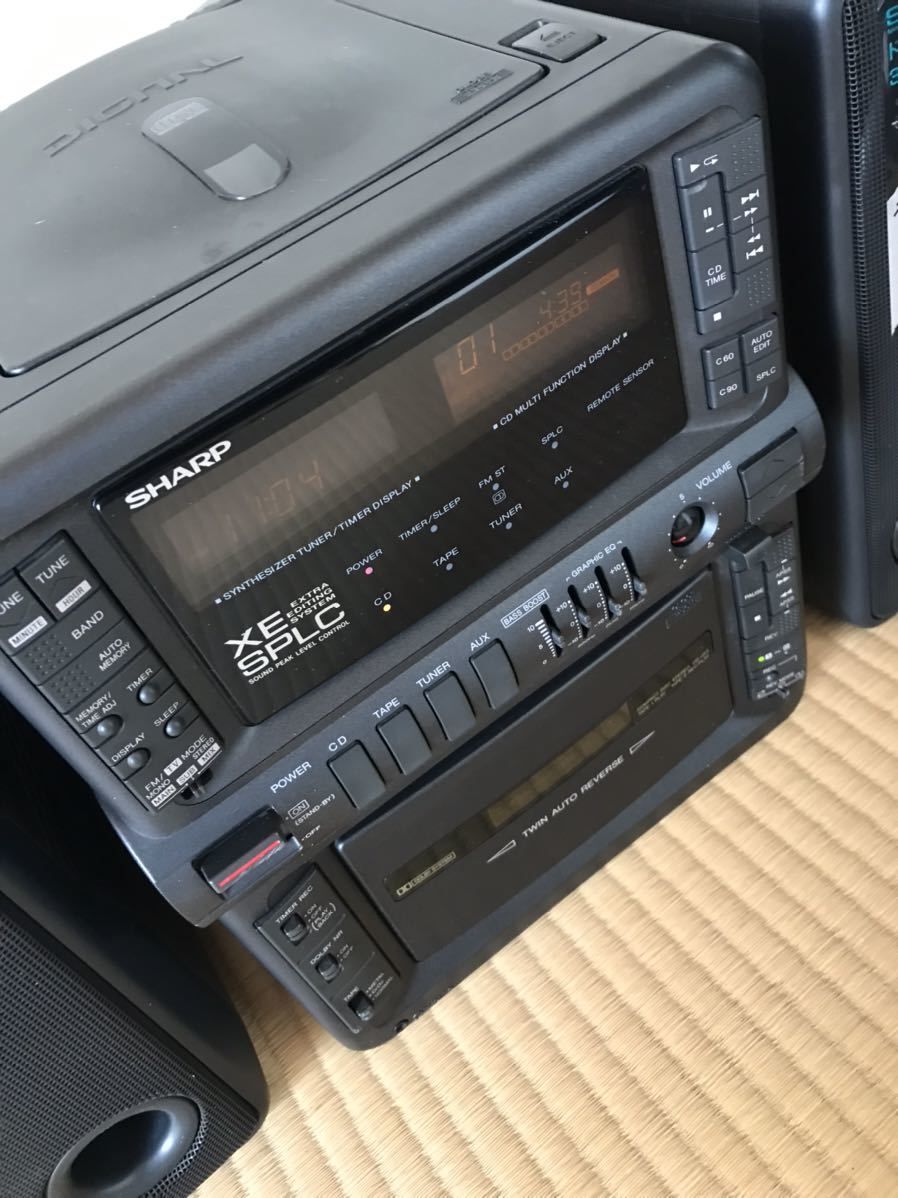 バブル期の強烈コンポ シャープ CD-JX3-GY リモコン付き 難あり バブル期の強烈コンポ シャープ CD-JX3-GY リモコン付き 難あり