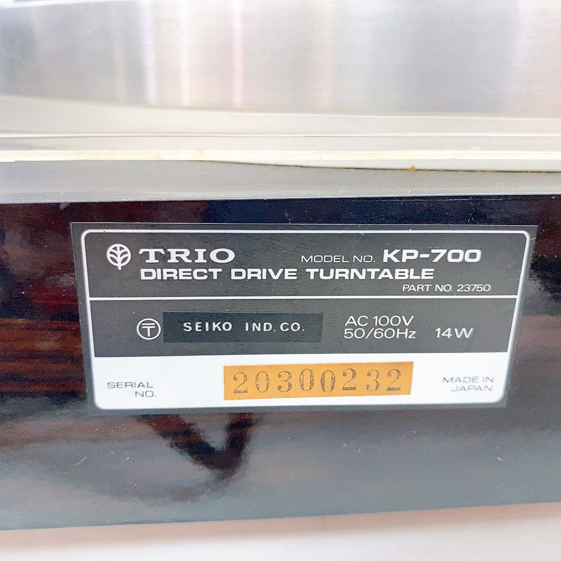 10AA130 TRIO トリオ MODEL KP-700D DIRECT DRIVE TURNTABLE ターンテーブル レコードプレイヤー レコードプレーヤー ダイレクトドライブ_画像4