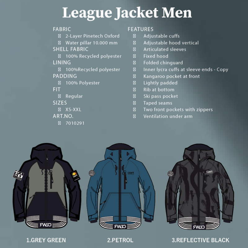 ● CLWR League JKT PETROL Sサイズ メンズ スノーボード スキー ジャケット JACKET 23-24 日本正規品_画像6