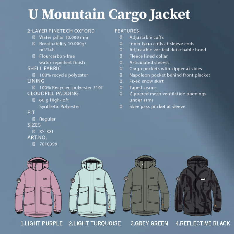 ● CLWR U Mountain Cargo JKT REFLECTIVE BLACK Lサイズ メンズ ユニセックス スノーボード ジャケット JACKET 23-24 日本正規品_画像6