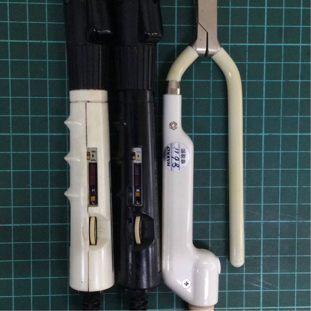 903◎ 理容 ヘアーアイロン 3点 LENZ SYSTEM IRON ROOT レンツシステムアイロンルート R-8 ELLE R-6 MAX HAKKO 通電発熱確認OK_画像3