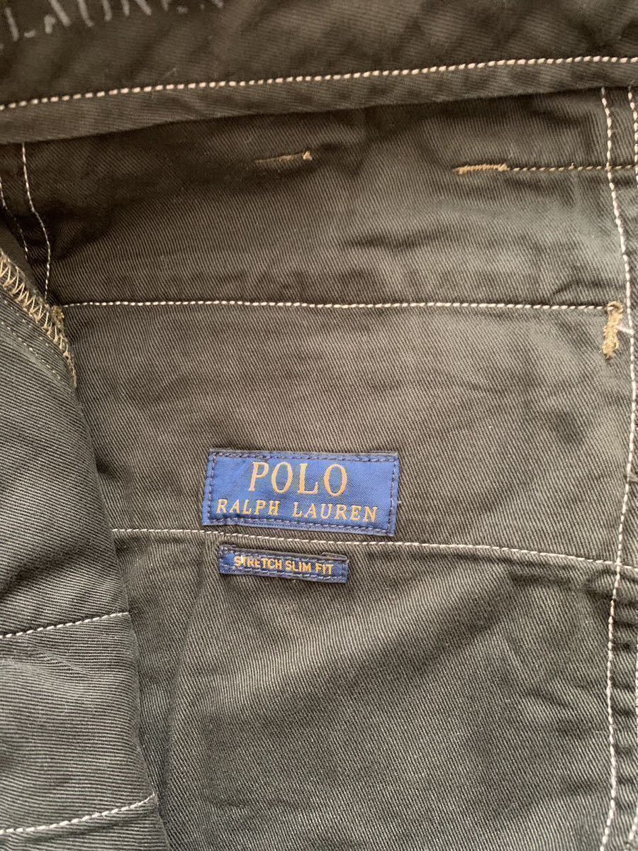 ポロ POLO ラルフローレン RALPHL AUREN スリムフィット ストレッチ カーゴ パンツ カーキー 30 / 30 美品 即決 送料込み_画像3