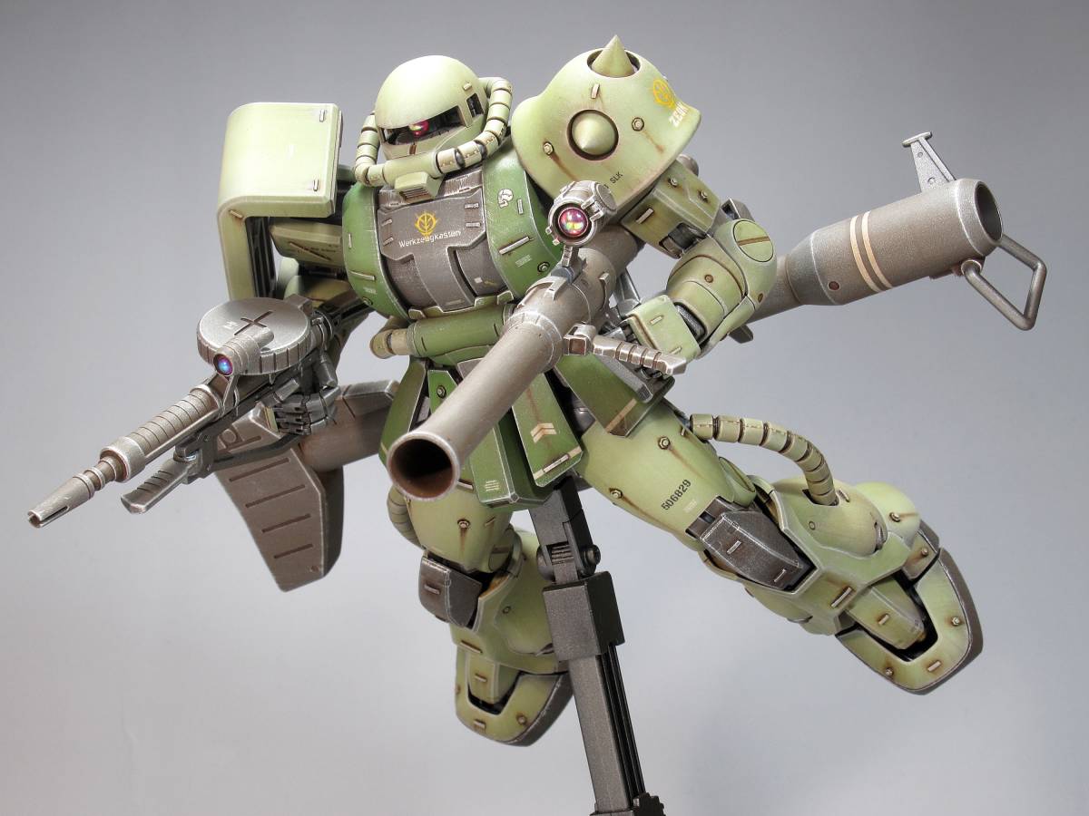 MG 1/100 MS-06F 量産型ザクⅡ 戦場風 改修塗装完成品】|Yahoo MG 1/100 MS-06F 量産型ザクⅡ 戦場風 改修塗装完成品】|Yahoo