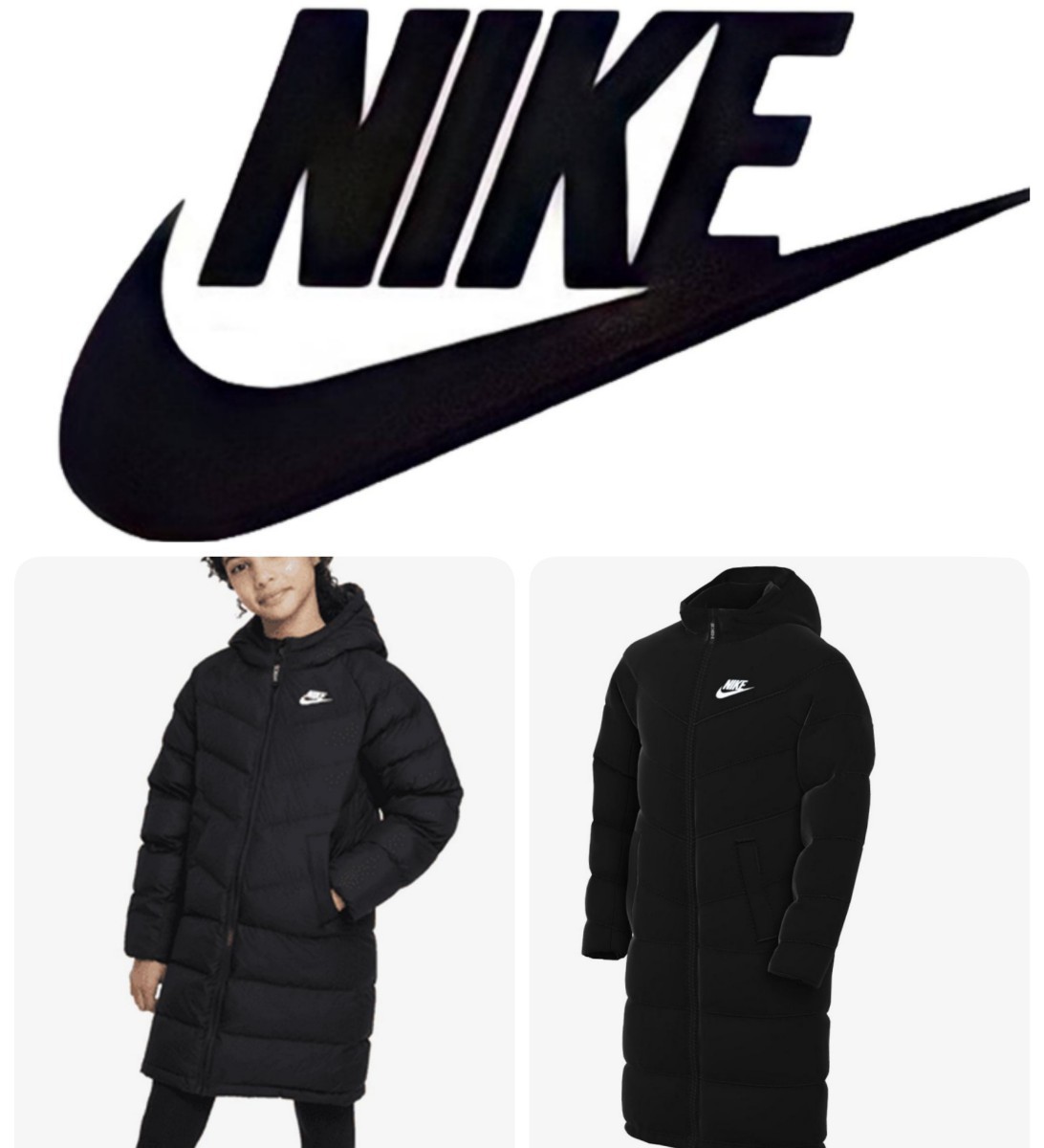 ☆新品130cmNIKEナイキ　シンセティックフィルフーデッドパーカー　ベンチコート　キッズ タフタ素材で暖かく、柔らかい_画像3