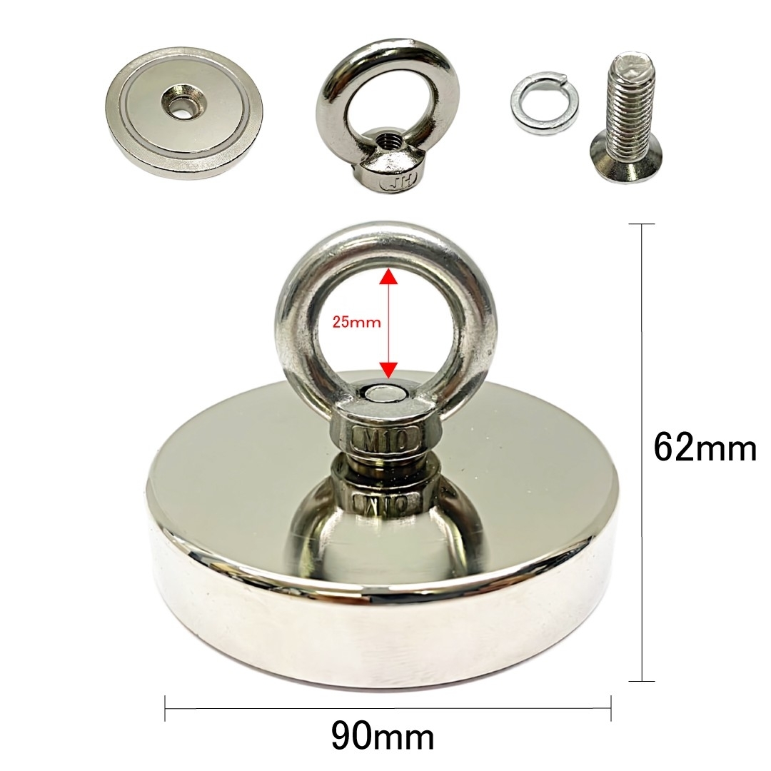 (A) super powerful magnet hook magnet 90mm withstand load 370kg Neo Jim magnet stainless steel magnet hook powerful . power . corrosion anti-rust 