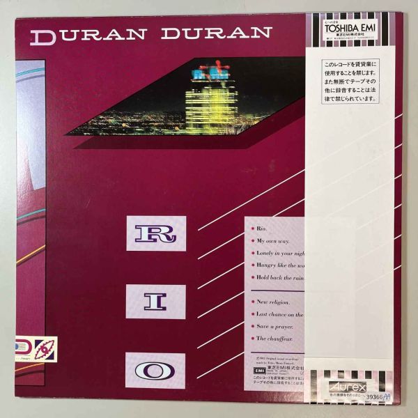 39366★美盤【日本盤】 Duran Duran / Rio ※帯付き・ポスター付属_画像2