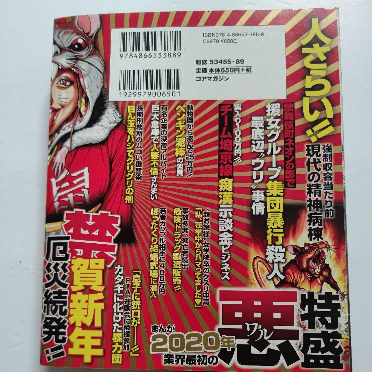 美品 コンビニコミック まんが2020年業界最初の悪特盛 ペンギン泥棒 氷川きよし ヤクザ　韓国風俗 政治家 フェリス女学院 アイドルほか多数_画像3