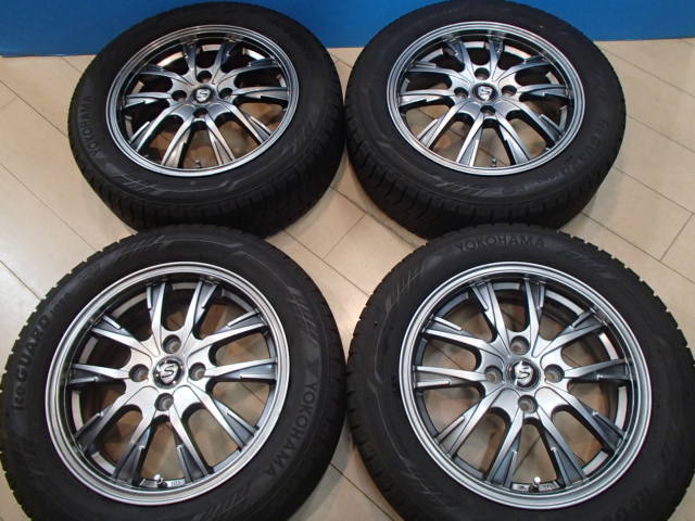 中古 スタッドレス 4本 5.5J 15in IS50 PCD100 ヨコハマ IG60 185/60R15 2020年製 溝多い グレイス シャトル フィット に_画像1