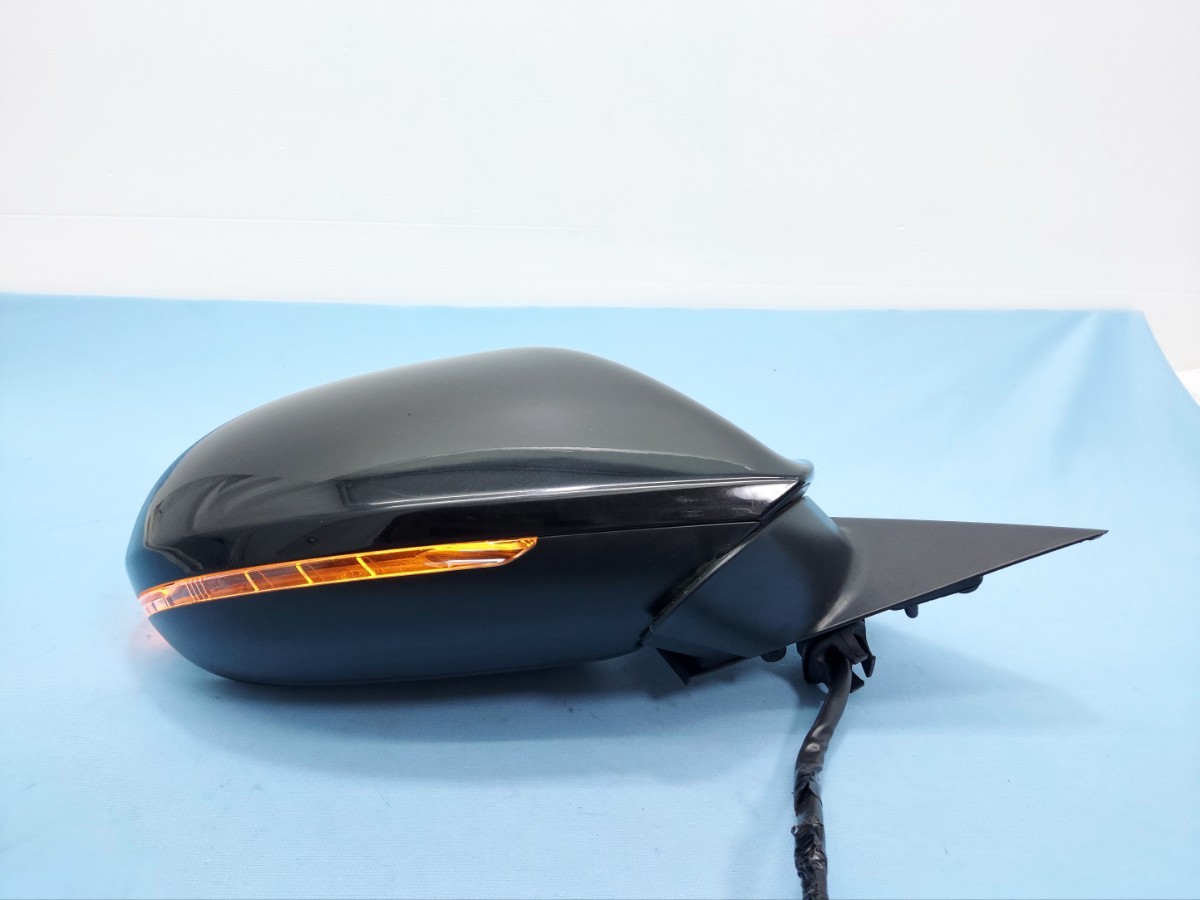 アウディ A6 4GCYPS 右 ドアミラー 運転席側 動作確認済み 14ピン+2P サイド ウインカー 黒 ブラック A1