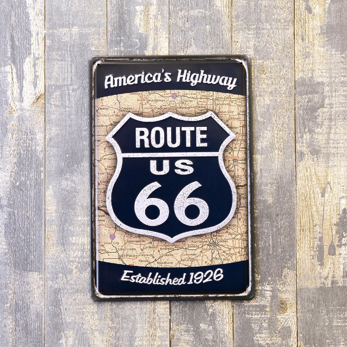  antique metal en Boss plate S [ROUTE US66 BL]