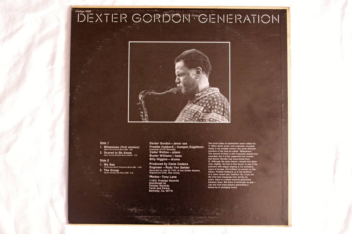 DEXTER GORDON《 GENERATION 》【輸入盤VAN GELDER刻印】_画像2