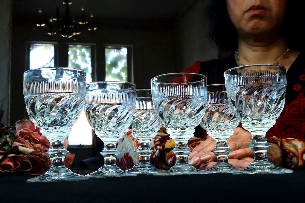 1840年頃~ BACCARAT CHARLES X オールドバカラ クリスタルグラス フレンチ アンティーク ワイングラス 硝子器 グラスセット 検) ST LOUIS_画像1