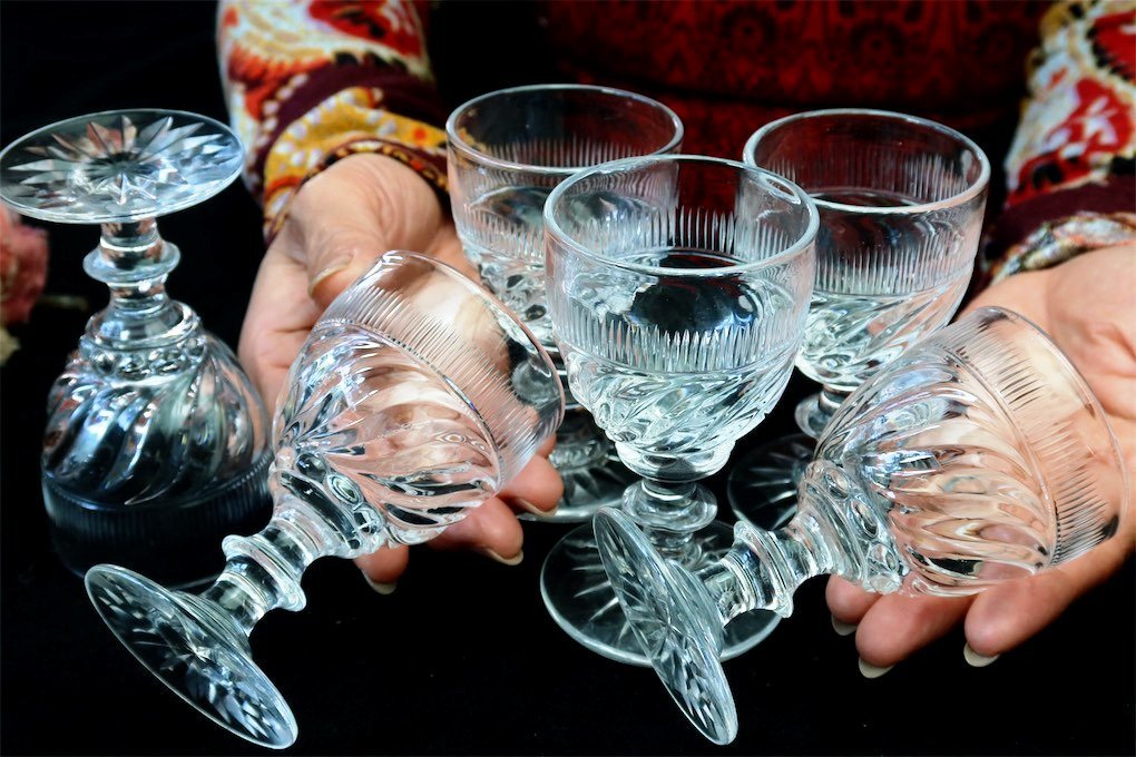 1840年頃~ BACCARAT CHARLES X オールドバカラ クリスタルグラス フレンチ アンティーク ワイングラス 硝子器 グラスセット 検) ST LOUIS_画像3