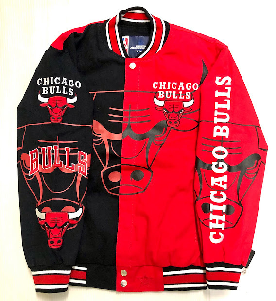 BH98)JH Design Chicago Bulls ツイルジャケット/NBA/ シカゴ・ブルズ/2XL/B系HIPHOPUSサイズ_画像3
