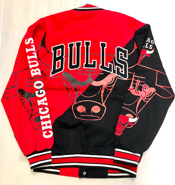 BH98)JH Design Chicago Bulls ツイルジャケット/NBA/ シカゴ・ブルズ/2XL/B系HIPHOPUSサイズ_画像4