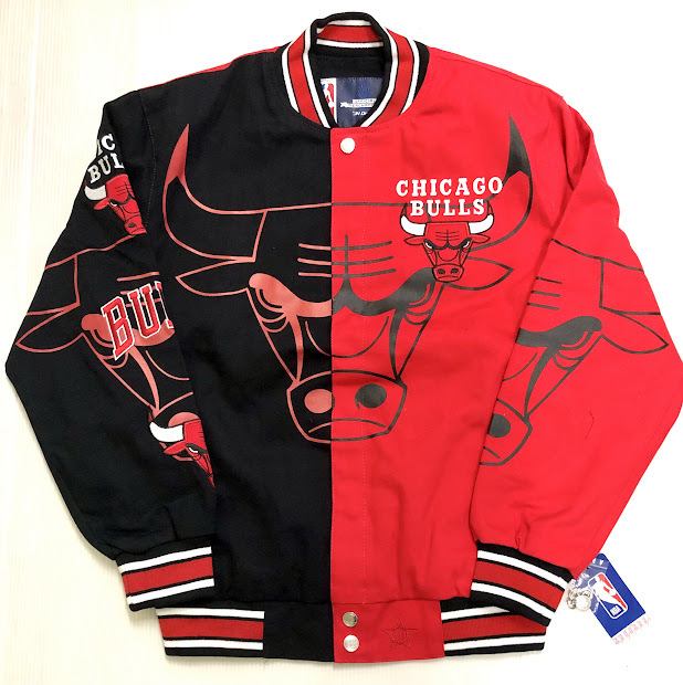 BH98)JH Design Chicago Bulls ツイルジャケット/NBA/ シカゴ・ブルズ/2XL/B系HIPHOPUSサイズ_画像1