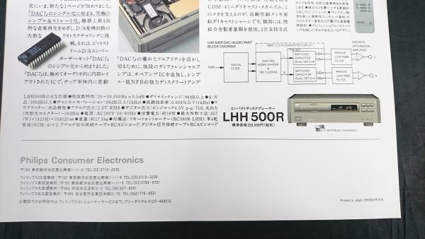 『Philips(フィリップス)COMPACT DISC PLAYER(コンパクトディスクプレーヤー) LHH 500R カタログ1993年9月』Philips Consumaer Electronics_画像6